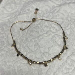 Elegant Gold adjustable Bracelet with Crystal Accents